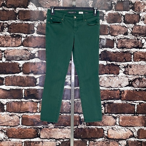 Level 99 Jeans Green Denim Lily Skinny Straight Stretchy 28P 28 Petite - Picture 3 of 11